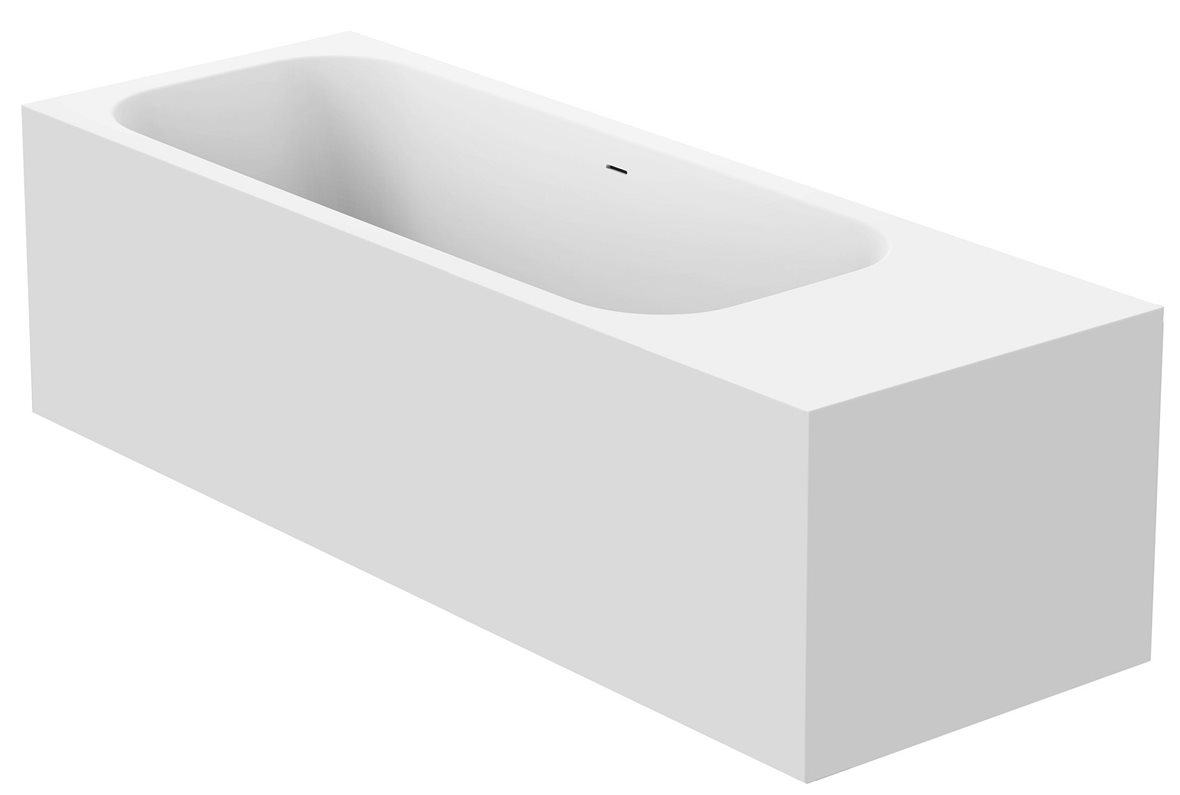 Balteco Arona mittatilauskiviamme 180-230x80x65 cm valkoinen taso oikealla suoralle seinälle