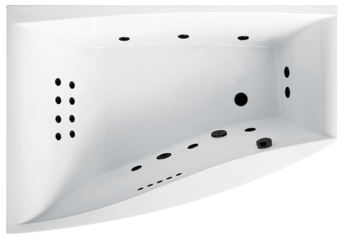 Balteco Combi Slimline Hydro Black poreamme 170x117x66 cm valkoinen akryyli kulma-asennus
