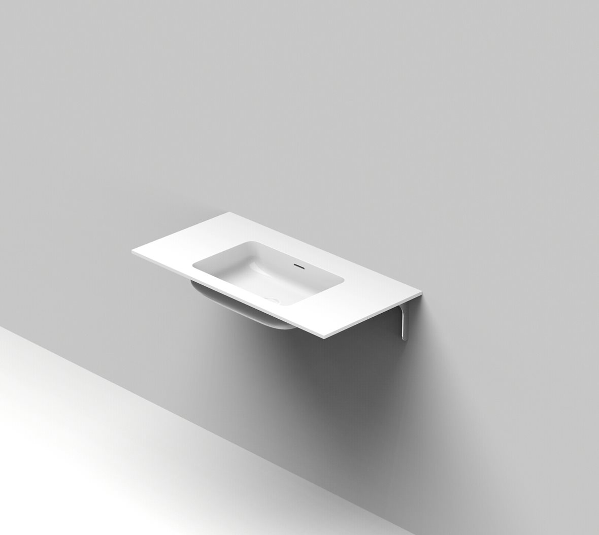 Balteco Standard mittatilausallastasot seinään asennettava mittatilaus pesuallas 80,1-100X50X14 cm mattavalkoinen kivikomposiitti matta valkoinen