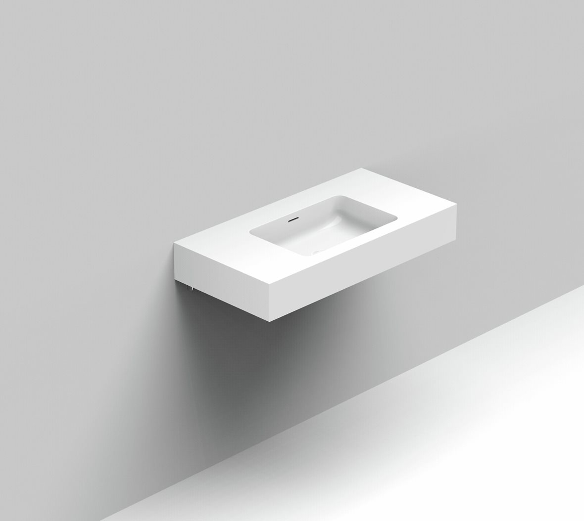 Balteco Standard mittatilausallastasot seinään asennettava mittatilaus pesuallas 80,1-100X50X15 cm mattavalkoinen kivikomposiitti etu- ja vasemmalla r