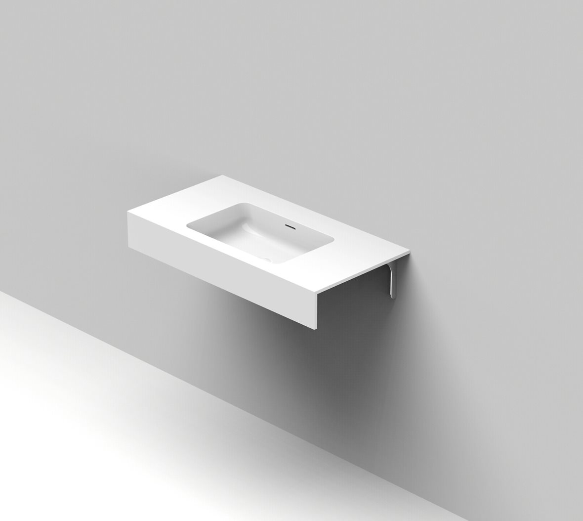 Balteco Standard mittatilausallastasot seinään asennettava mittatilaus pesuallas 80,1-100X50X15 cm mattavalkoinen kivikomposiitti etureunalla matta va