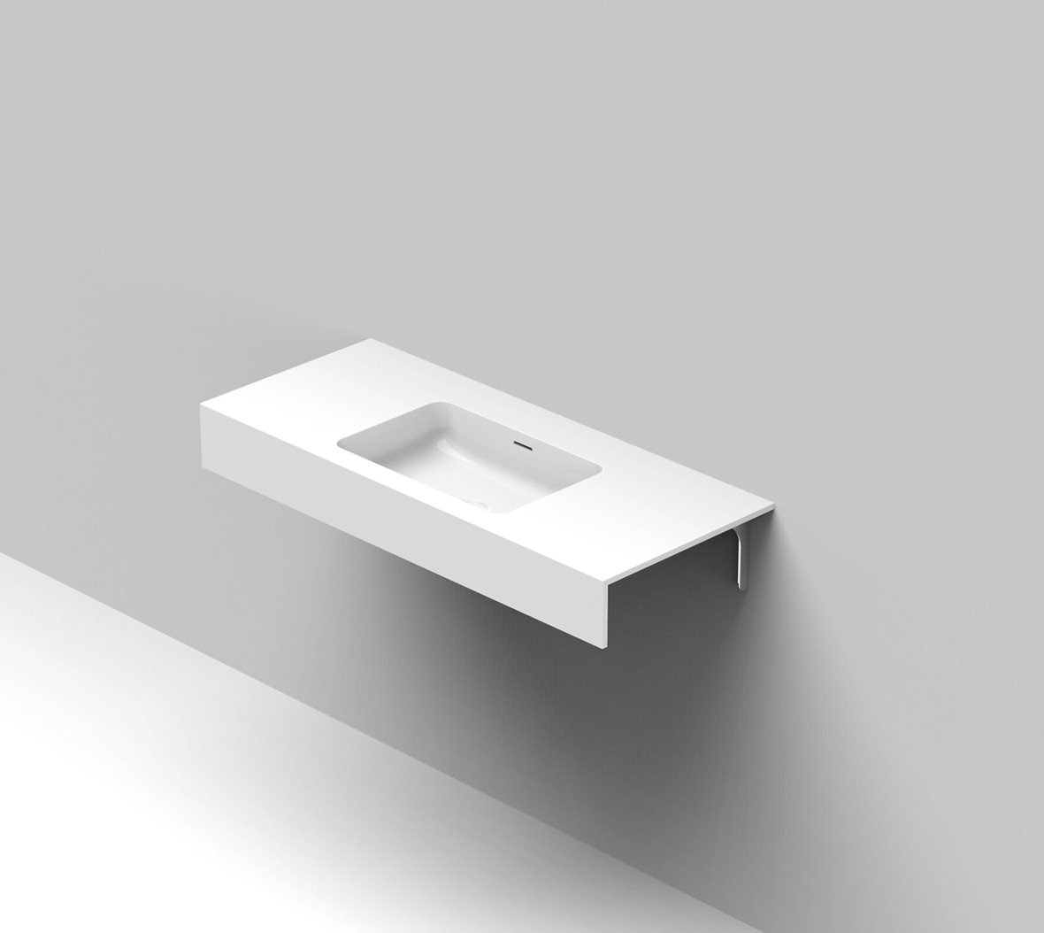 Balteco Standard mittatilausallastasot seinään asennettava mittatilaus pesuallas 100,1-120X50X15 cm mattavalkoinen kivikomposiitti etureunalla matta v