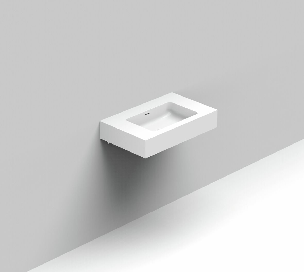 Balteco Standard mittatilausallastasot seinään asennettava mittatilaus pesuallas 60,1-80X50X15 cm mattavalkoinen kivikomposiitti etu- ja vasemmalla re