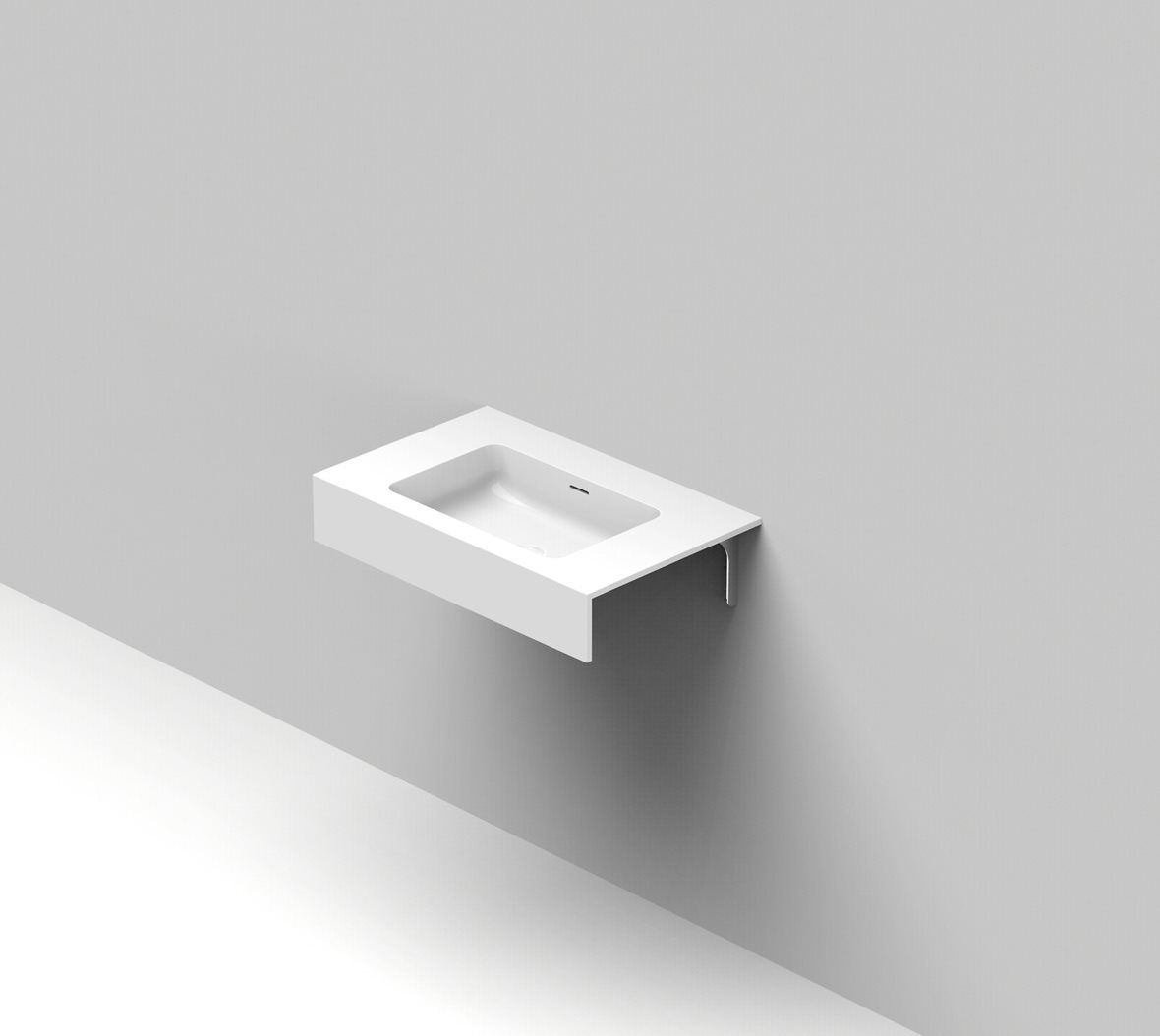 Balteco Standard mittatilausallastasot seinään asennettava mittatilaus pesuallas 60,1-80X50X15 cm mattavalkoinen kivikomposiitti etureunalla matta val