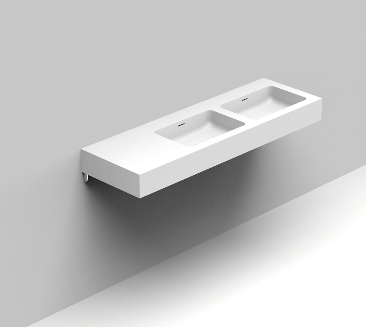 Balteco Standard mittatilausallastasot seinään asennettava mittatilaus pesuallas 120-160X50X15 cm mattavalkoinen kivikomposiitti kulho oikealla kaksoi