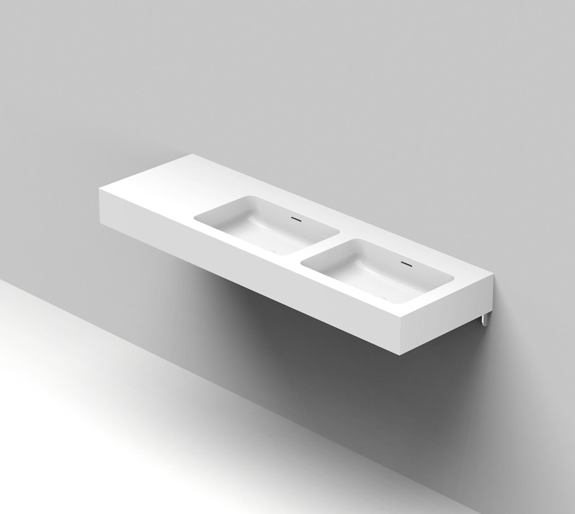 Balteco Standard mittatilausallastasot seinään asennettava mittatilaus pesuallas 120-160X50X15 cm mattavalkoinen kivikomposiitti kulho oikealla kaksoi