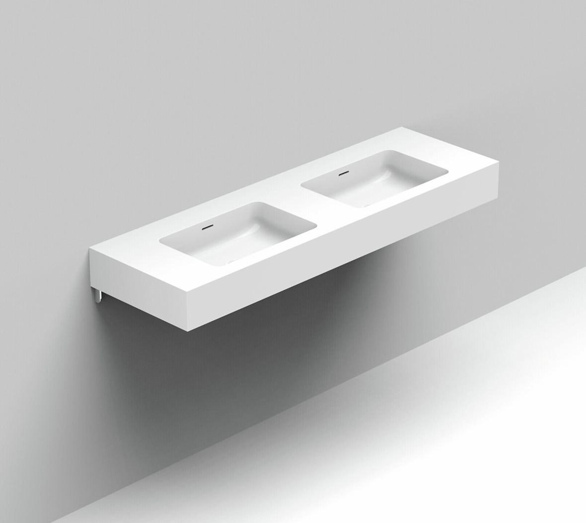 Balteco Standard mittatilausallastasot seinään asennettava mittatilaus pesuallas 140-160X50X15 cm mattavalkoinen kivikomposiitti kaksoisallas etu- ja