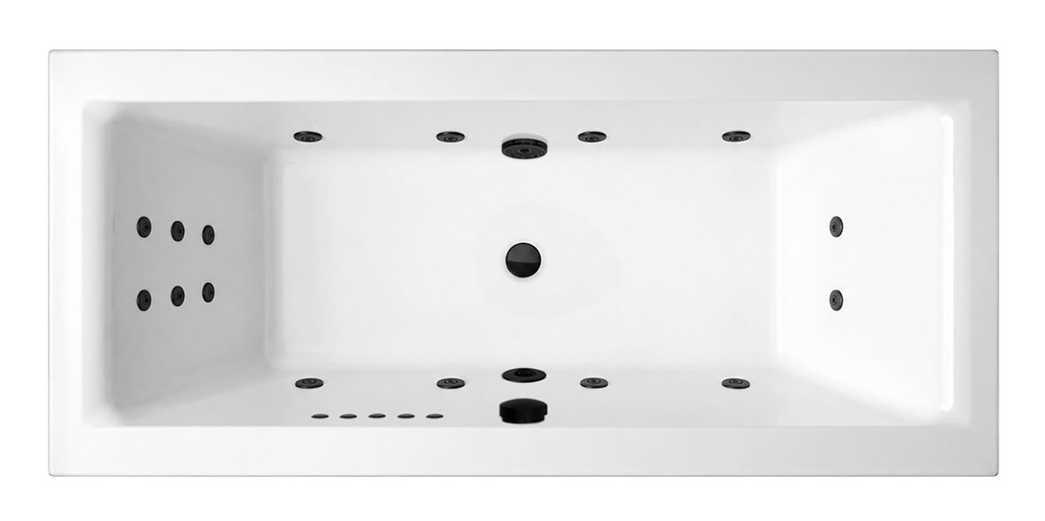 Balteco Forma Slimline Hydro Black poreamme 179x80x67 cm valkoinen akryyli kulma-asennus