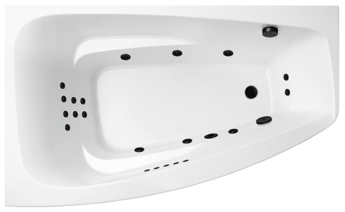 Balteco Kleo Slimline Hydro Black poreamme 169x102x66 cm valkoinen akryyli kulma-asennus