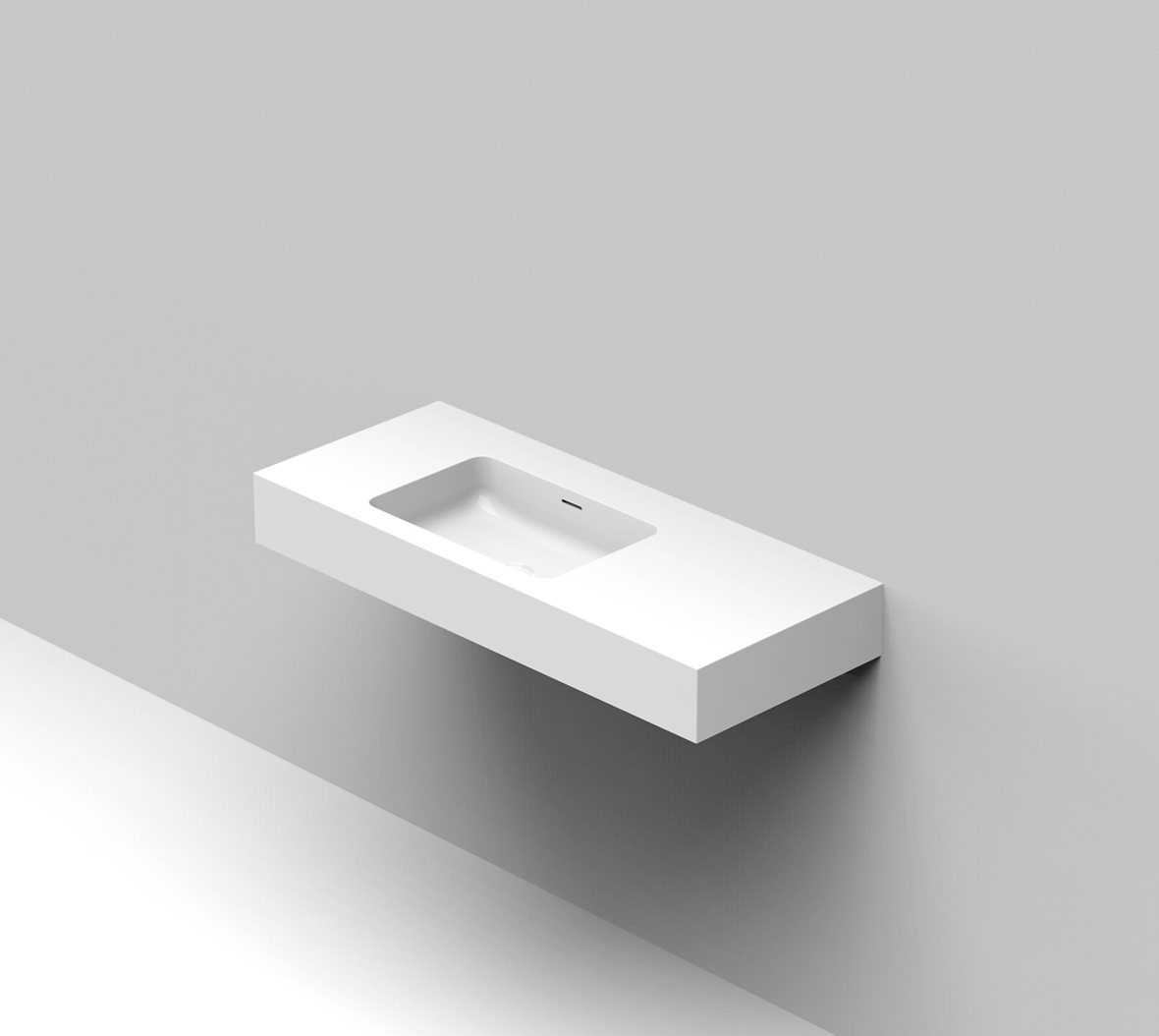 Balteco Standard mittatilausallastasot seinään asennettava mittatilaus pesuallas 100,1-120X50X15 cm mattavalkoinen kivikomposiitti kulho vasemmalla et