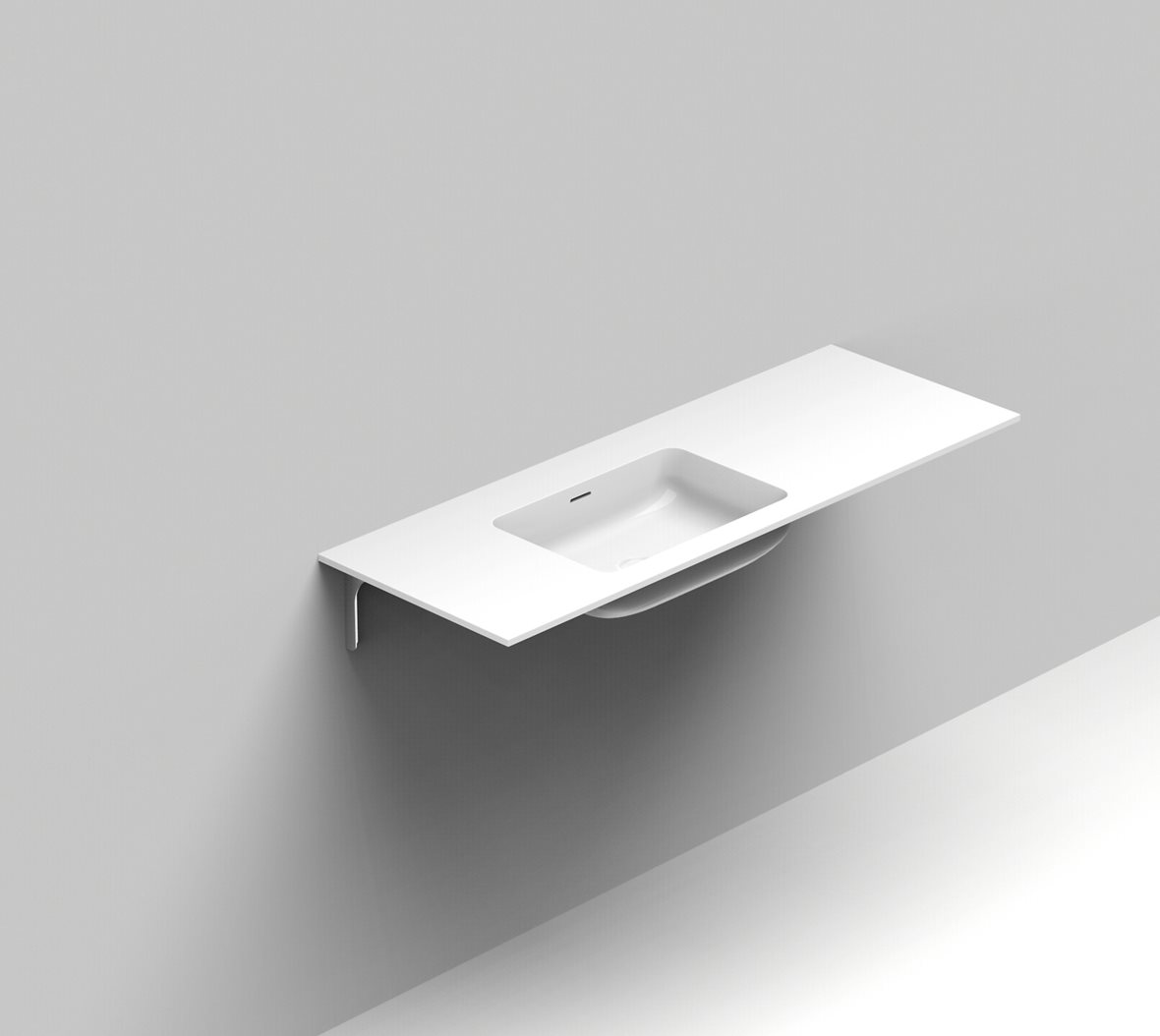 Balteco Standard mittatilausallastasot seinään asennettava mittatilaus pesuallas 120,1-140X50X14 cm mattavalkoinen kivikomposiitti kulho vasemmalla ma