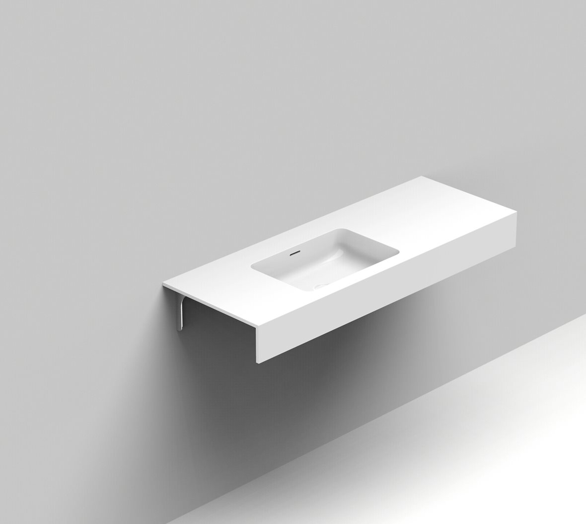 Balteco Standard mittatilausallastasot seinään asennettava mittatilaus pesuallas 120,1-140X50X15 cm mattavalkoinen kivikomposiitti kulho vasemmalla et