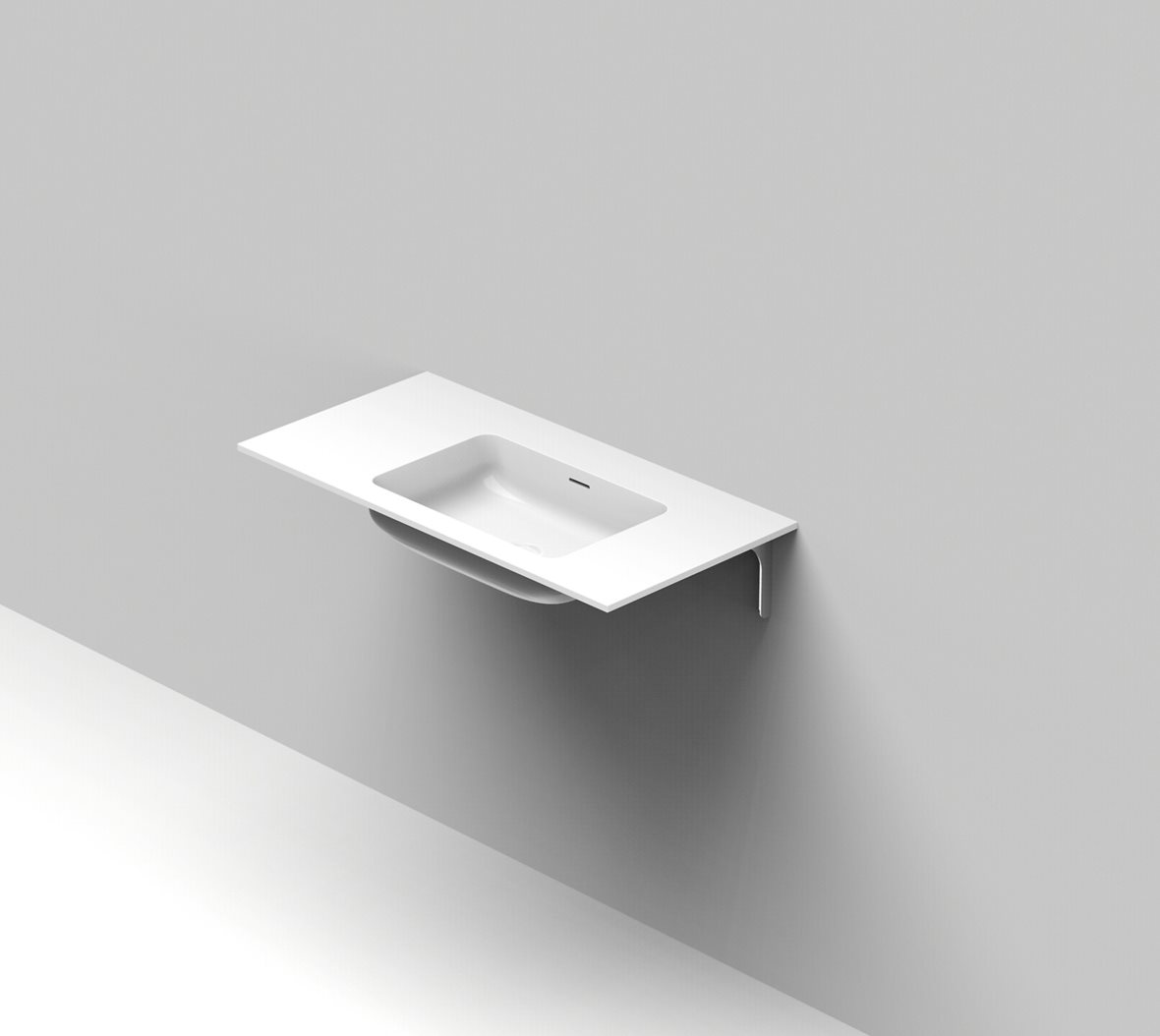 Balteco Standard mittatilausallastasot seinään asennettava mittatilaus pesuallas 80,1-100X50X14 cm mattavalkoinen kivikomposiitti kulho oikealla matta