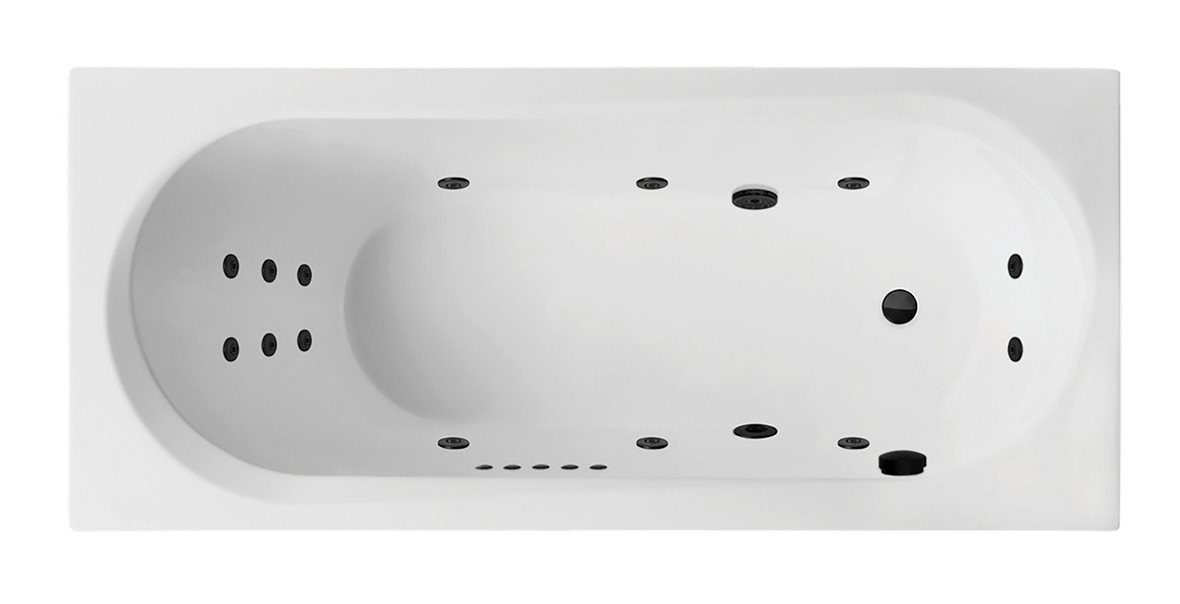 Balteco Stilo Slimline Hydro Black poreamme 169x75x67 cm valkoinen akryyli kulma-asennus
