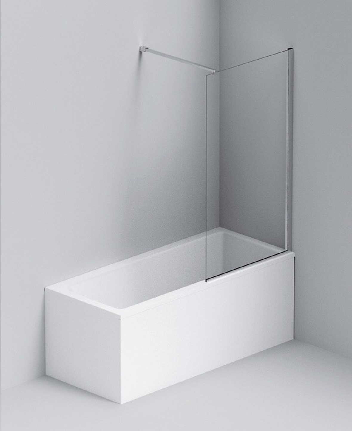 Balteco kiinteä ammeseinä 81x148 cm mattahopea/savunharmaa