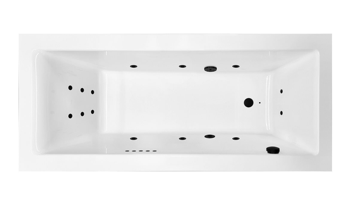 Balteco Wega Slimline Hydro Black poreamme 159x70x65 cm valkoinen akryyli kulma-asennus