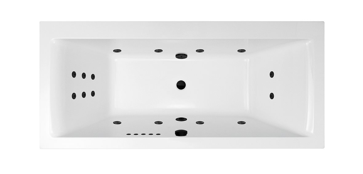 Balteco Wega Slimline Hydro Black poreamme 190x86x67 cm valkoinen akryyli kulma-asennus