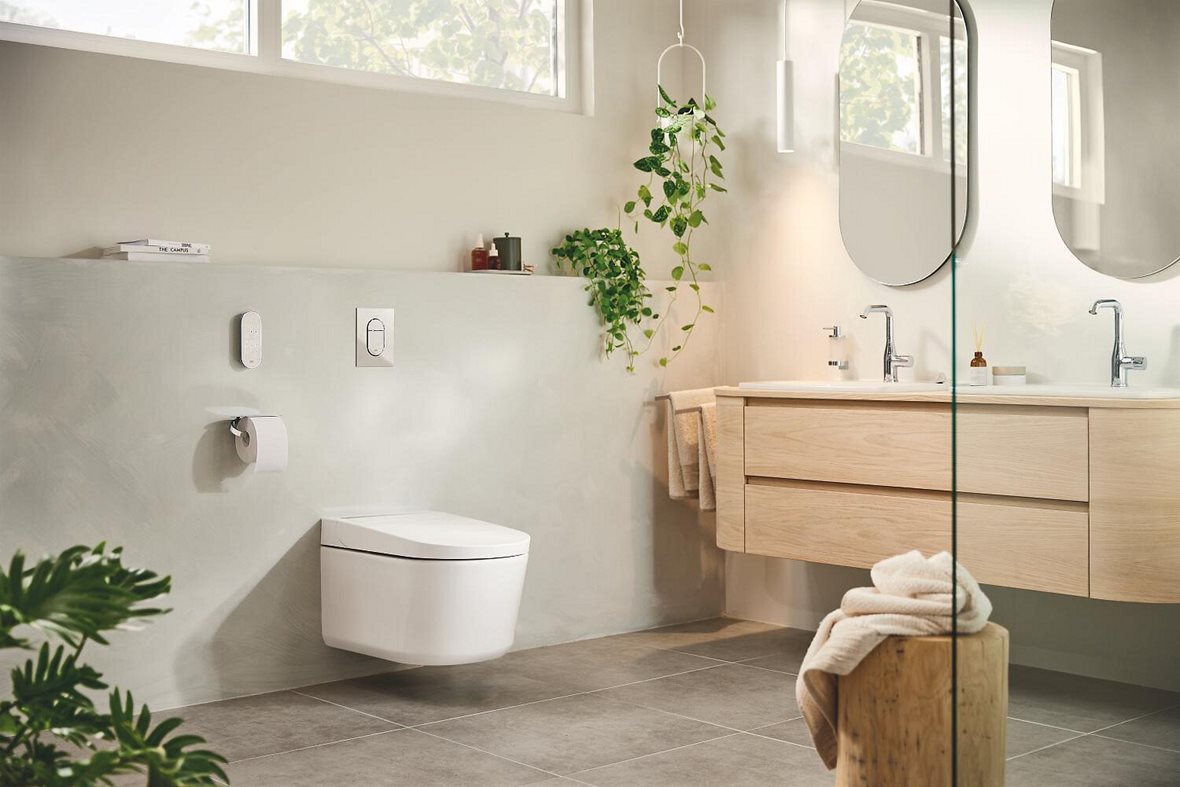GROHE Sensia Pro, LPC Grohe Sensia Pro pesevä seinä-WC-paketti 610 kiiltävä valkoinen/kromi