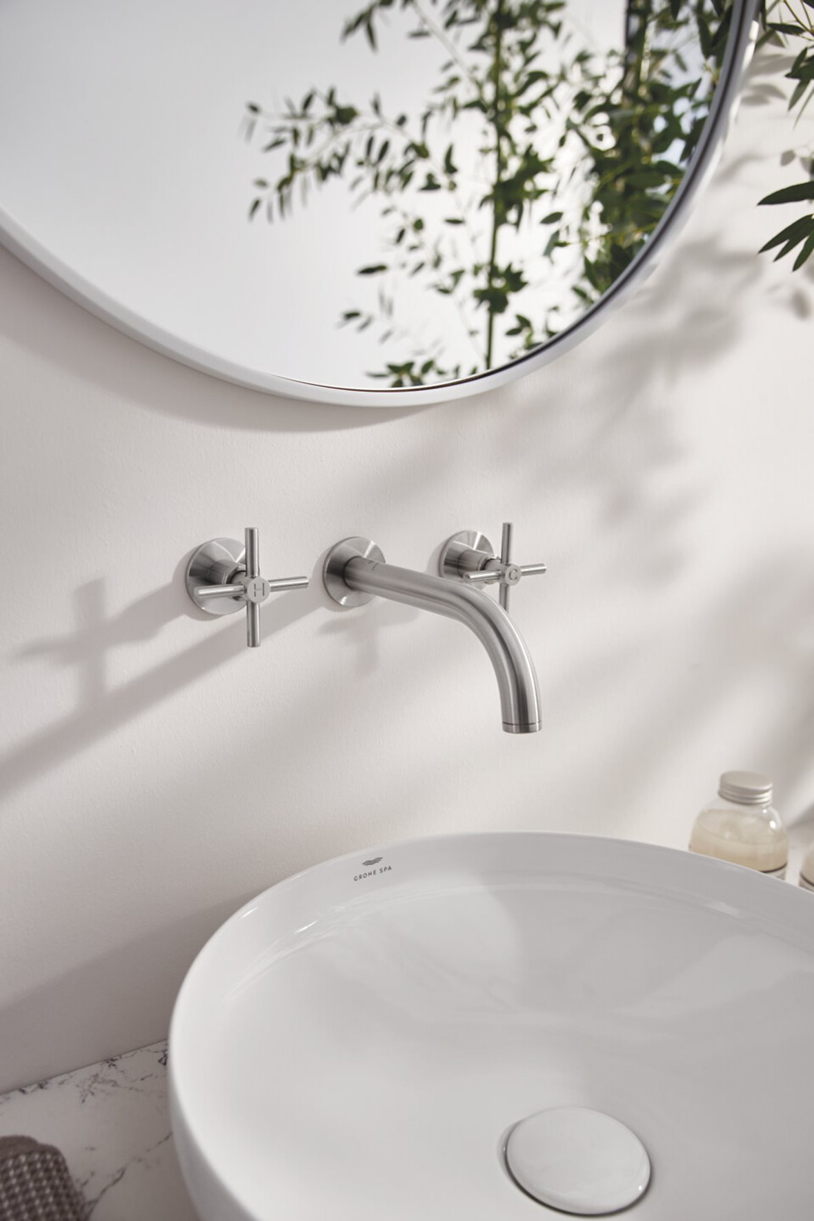 WC, GROHE SPA Atrio, GROHE SPA Atrio M pintaosa kaksiote pesuallashanalle seinään kromi