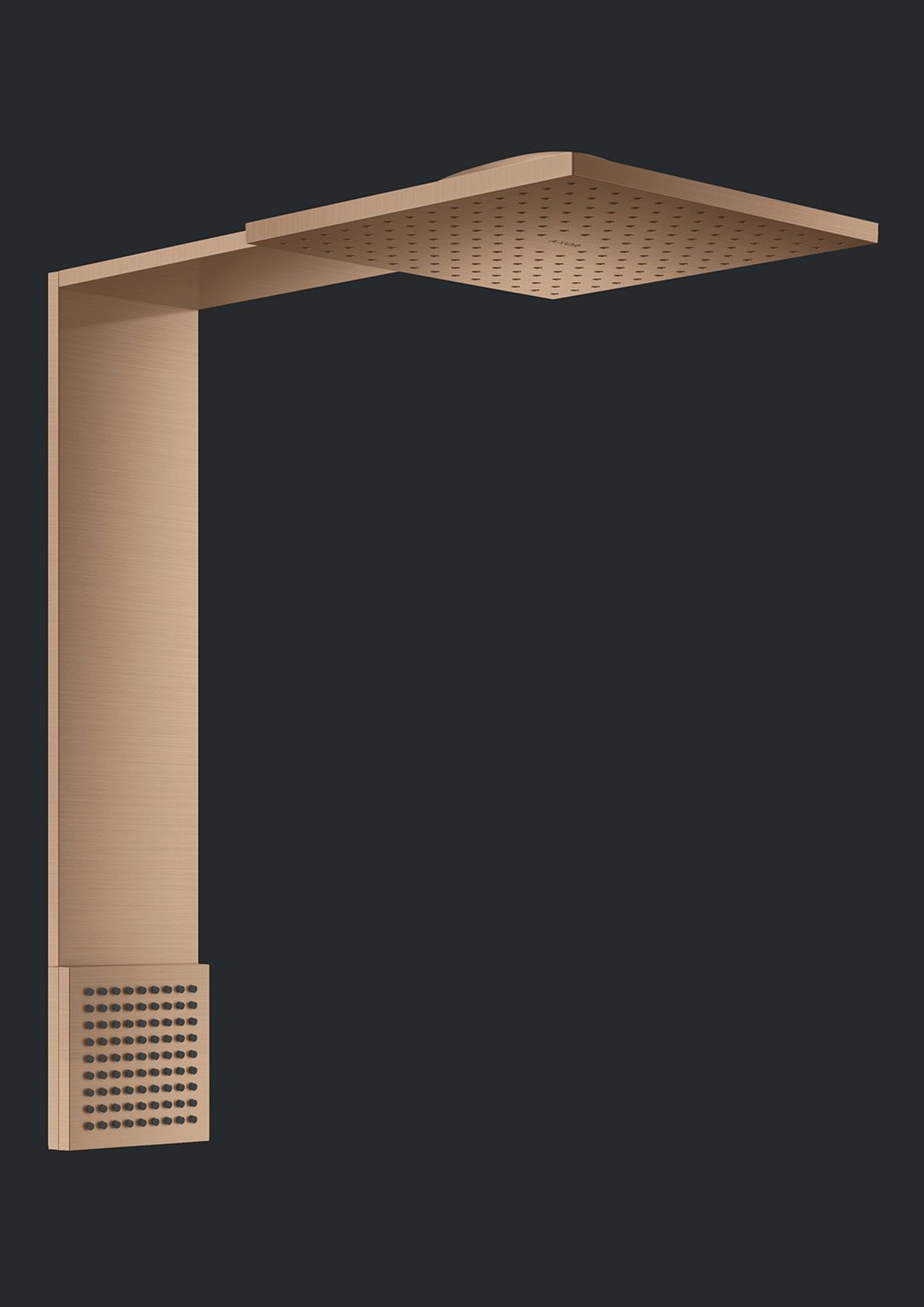 AXOR ShowerComposition 250/250 yläsuihku seinään 2 suihkumuotoa harjattu punakulta