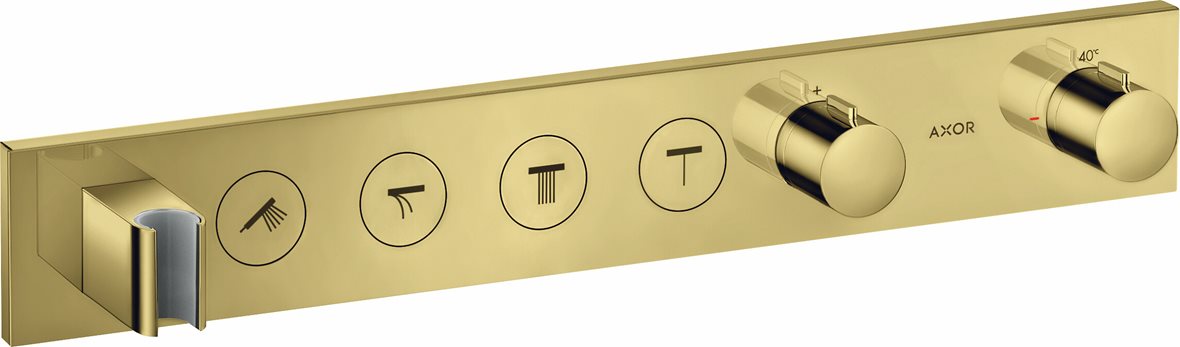 AXOR ShowerSolutions 600/90 pintaosa termostaattihanalle kiillotettu kultaoptiikka 4 toimintoa