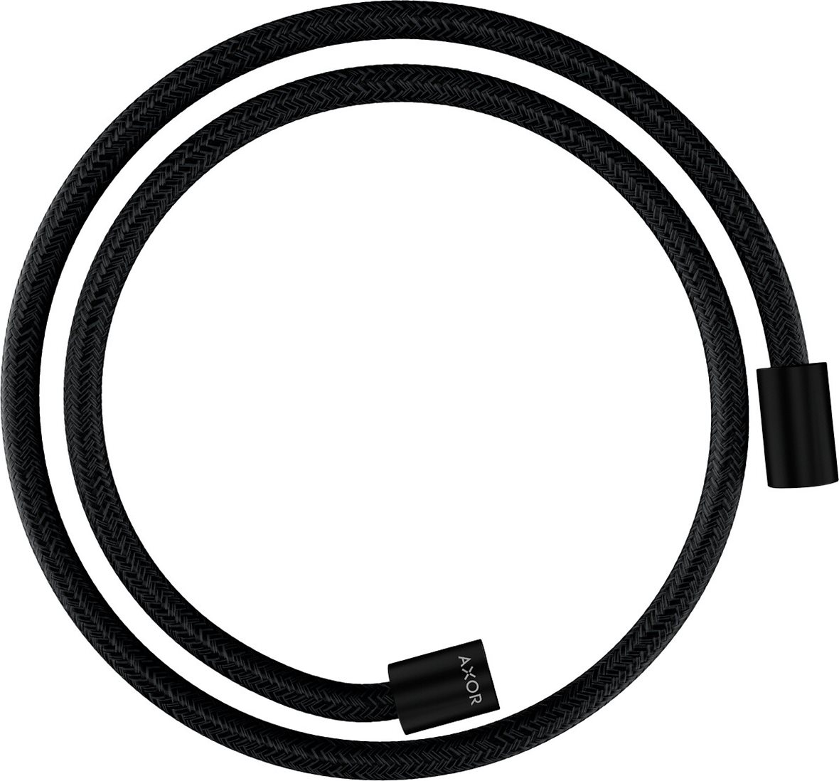 AXOR ShowerSolutions suihkuletku tekstiili 1,25 m sylinterimutterilla mattamusta, AXOR ShowerSolutions suihkuletku tekstiili 2 m sylinterimutterilla mattamusta