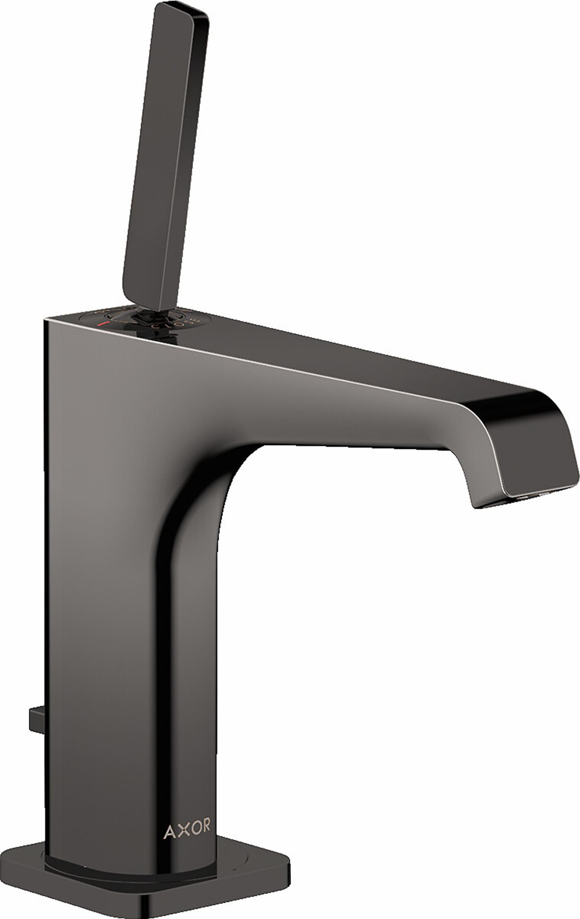 AXOR Citterio E 130 pesuallashana neulavipukahvalla kiillotettu musta kromi sisältää vipupohjaventtiilin
