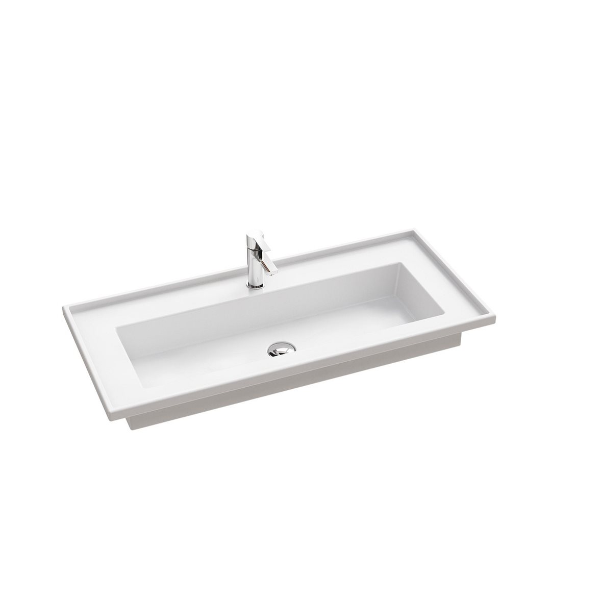 Dansani Luna Ledge kalusteallas 101X46X3 cm kiiltävä valkoinen posliini kiiltävä vaalea valkoinen