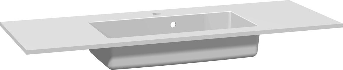 Dansani Luna Minore kalusteallas 120,2X45,5X1,5 cm mattavalkoinen solid surface valkoinen