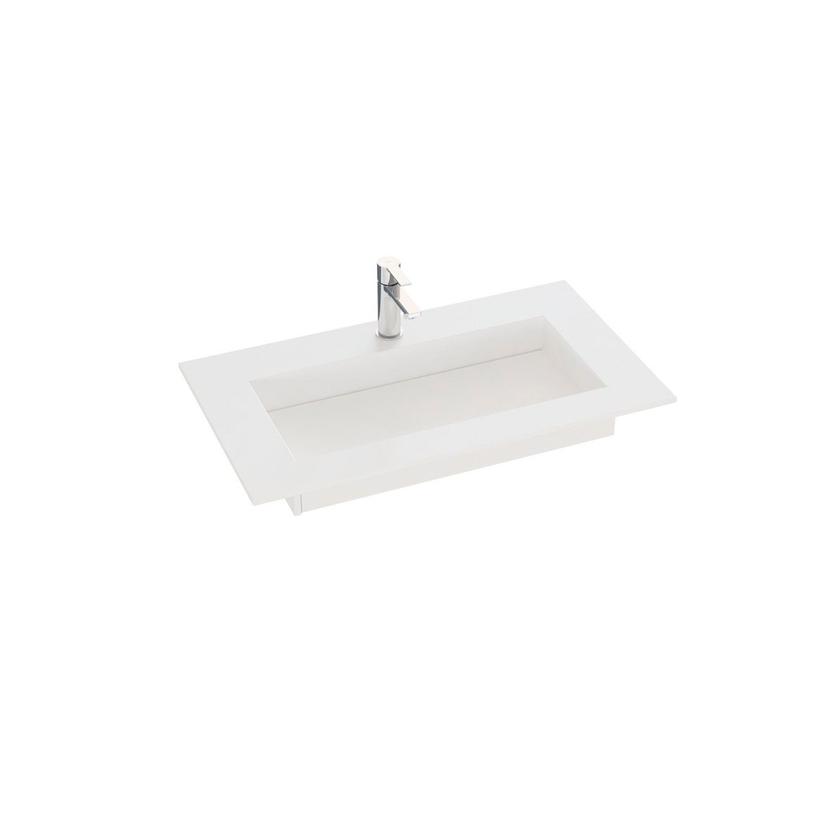 Dansani Luna Angular mittatilaus kalusteallas 80-99X45,5X1,2 cm Blanco Zeus silestone matta vaalea valkoinen
