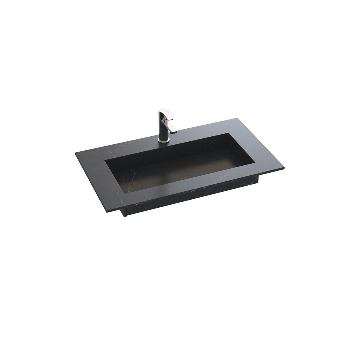 Dansani Luna Angular mittatilaus kalusteallas 80-99X45,5X1,2 cm Charcoal Soapstone silestone matta tumma harmaa