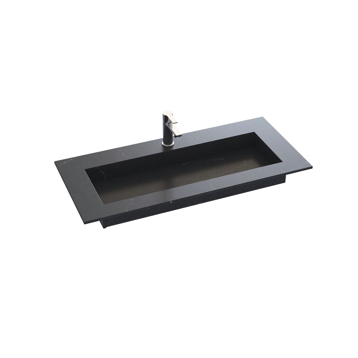 Dansani Luna Angular mittatilaus kalusteallas 100-119X45,5X1,2 cm Charcoal Soapstone silestone matta tumma harmaa
