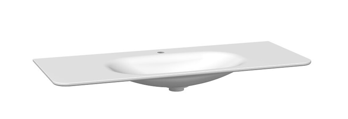 Dansani Curvo Curvo kalusteallas 123X50X1,8 cm valkoinen posliini valkoinen