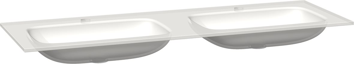 Dansani Calidris Form mittatilaus kalusteallas 160-179X40,5X1,2 cm mattavalkoinen lasi kaksoisallas matta vaalea valkoinen