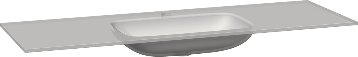 Dansani Calidris Form mittatilaus kalusteallas 180-199X40,5X1,2 cm mattavaaleanharmaa lasi matta vaalea harmaa