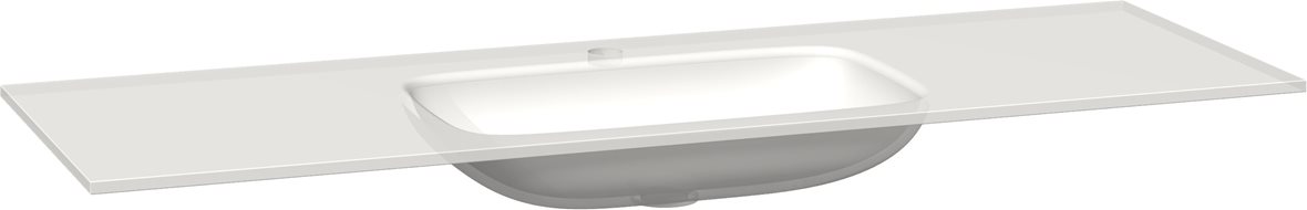 Dansani Calidris Form mittatilaus kalusteallas 180-199X40,5X1,2 cm mattavalkoinen lasi matta vaalea valkoinen