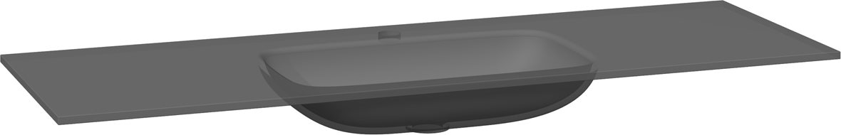Dansani Calidris Form mittatilaus kalusteallas 180-199X40,5X1,2 cm mattatummanharmaa lasi matta tumma harmaa