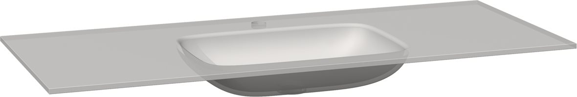 Dansani Calidris Form mittatilaus kalusteallas 180-199X50,5X1,2 cm mattavaaleanharmaa lasi matta vaalea harmaa