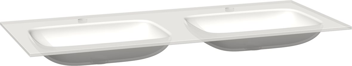 Dansani Calidris Form mittatilaus kalusteallas 180-199X50,5X1,2 cm mattavalkoinen lasi kaksoisallas matta vaalea valkoinen