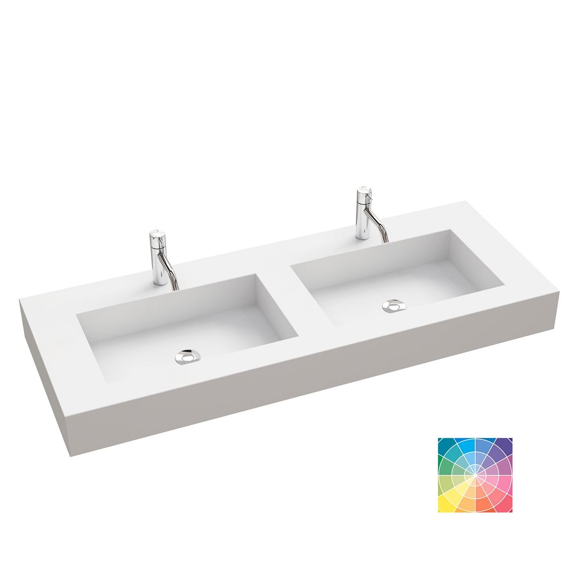 Dansani Calidris Quadra kalusteallas 200-219X50,5X12,5 cm valinnainen silestone/dekton väri HR1 silestone kaksoisallas