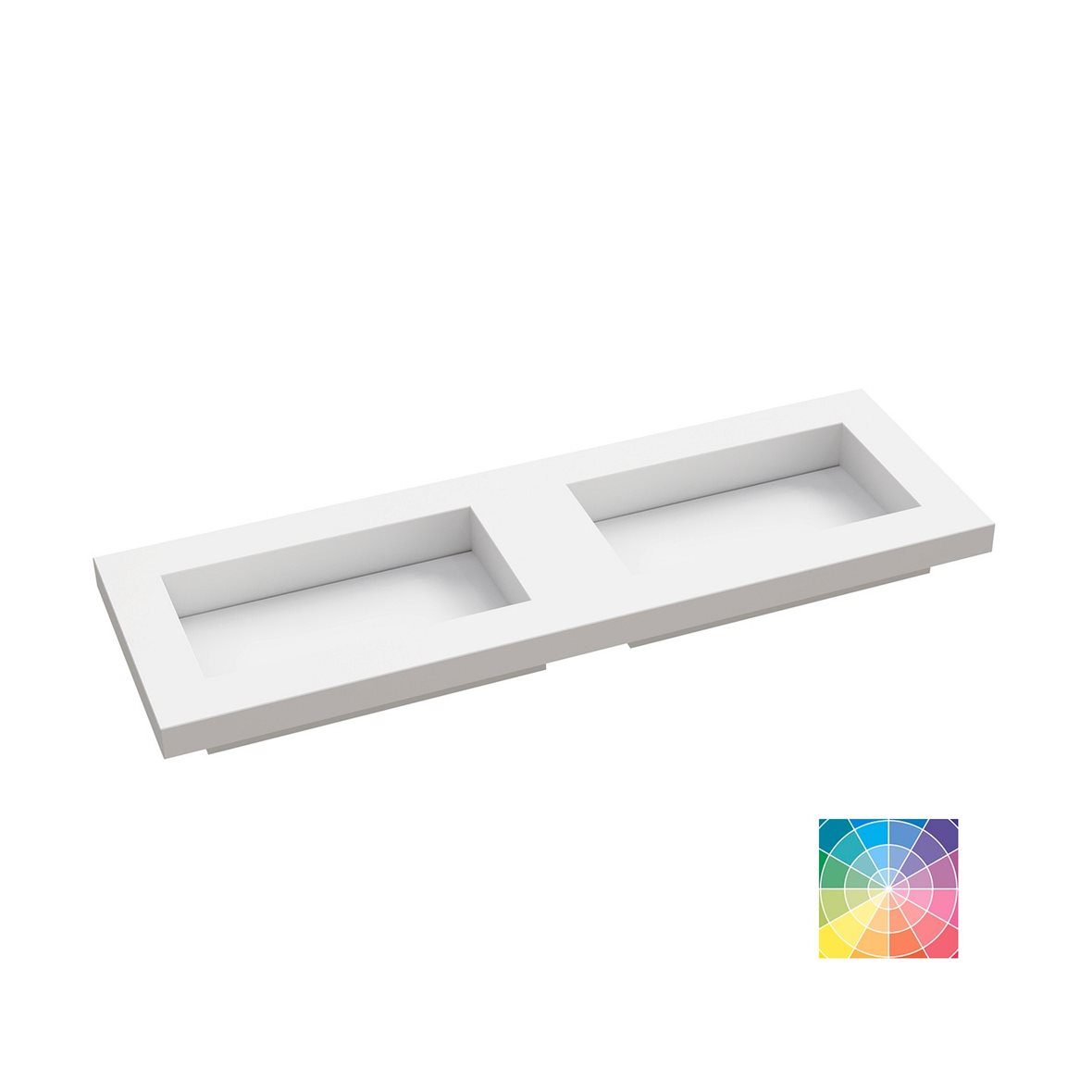 Dansani Calidris Angular kalusteallas 140-159X40,5X5 cm valinnainen silestone/dekton väri HR2 silestone kaksoisallas