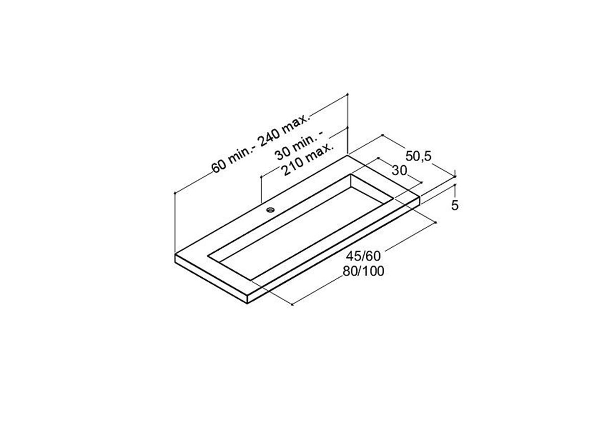 Dansani Calidris Angular kalusteallas 80-99X50,5X5 cm valinnainen väri silestone hintaluokka 1 valinnainen väri