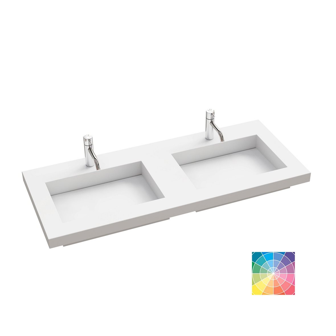 Dansani Calidris Angular kalusteallas 200-219X50,5X5 cm valinnainen silestone/dekton väri HR2 silestone kaksoisallas