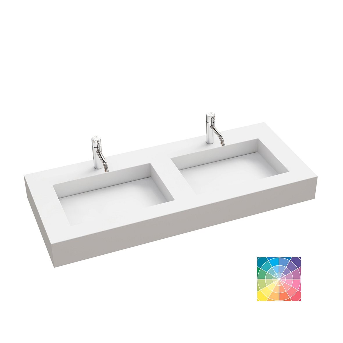 Dansani Calidris Angular kalusteallas 200-219X50,5X12,5 cm valinnainen silestone/dekton väri HR2 silestone kaksoisallas