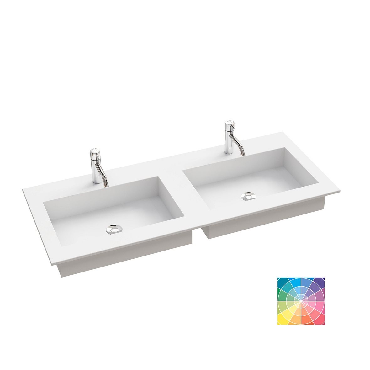 Dansani Calidris Quadra kalusteallas 180-199X50,5X1,2 cm valinnainen silestone/dekton väri HR2 silestone kaksoisallas
