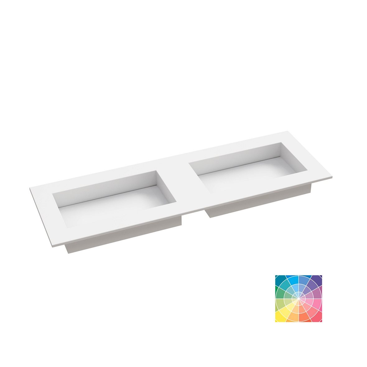 Dansani Calidris Angular kalusteallas 120-139X40,5X1,2 cm valinnainen silestone/dekton väri HR1 silestone kaksoisallas