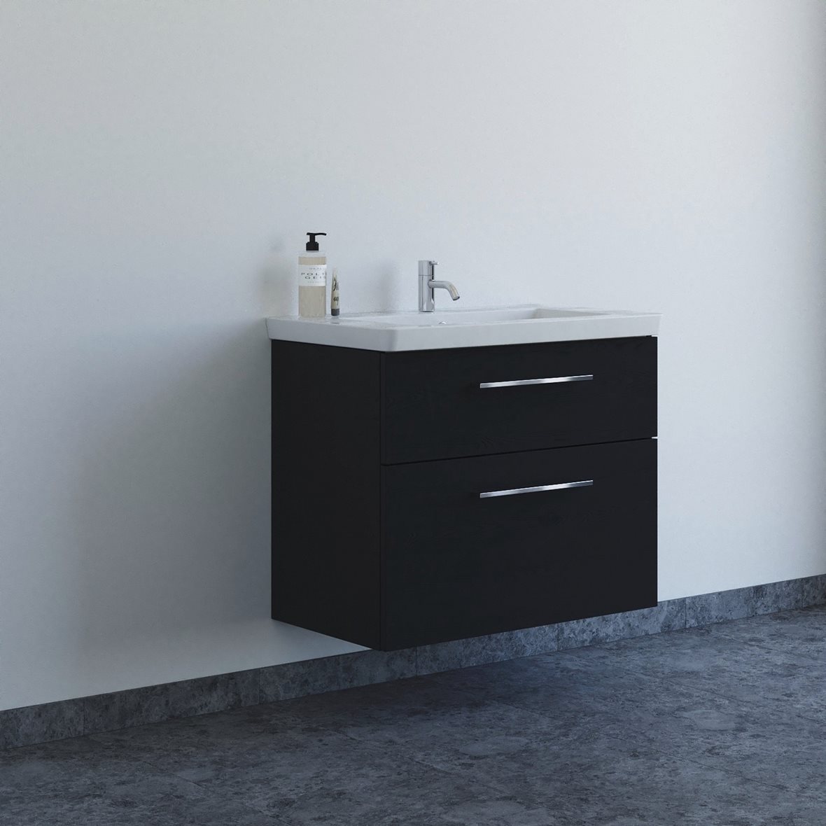 Dansani Pro Best kalustesetti Larghetto 82,7x69x47,2 cm musta tammi 2 ltk sisältää vetimet