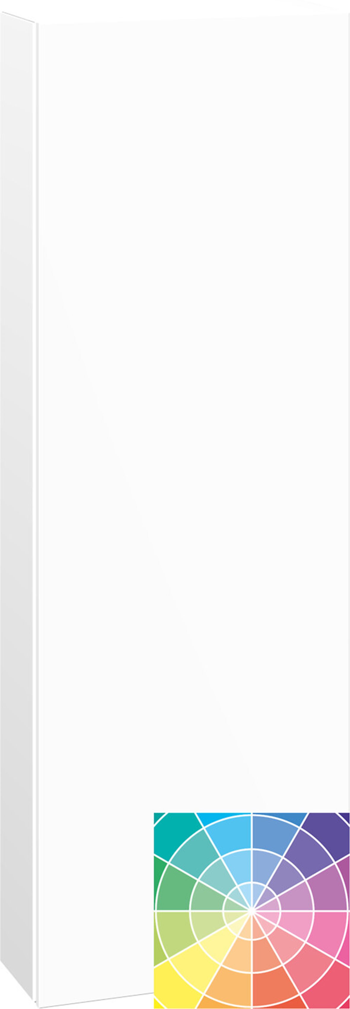 Dansani Calidris puolikorkea kaappi 40x120x16 cm valinnainen väri 1 ovi ilman vetimiä saranat vasemmalla