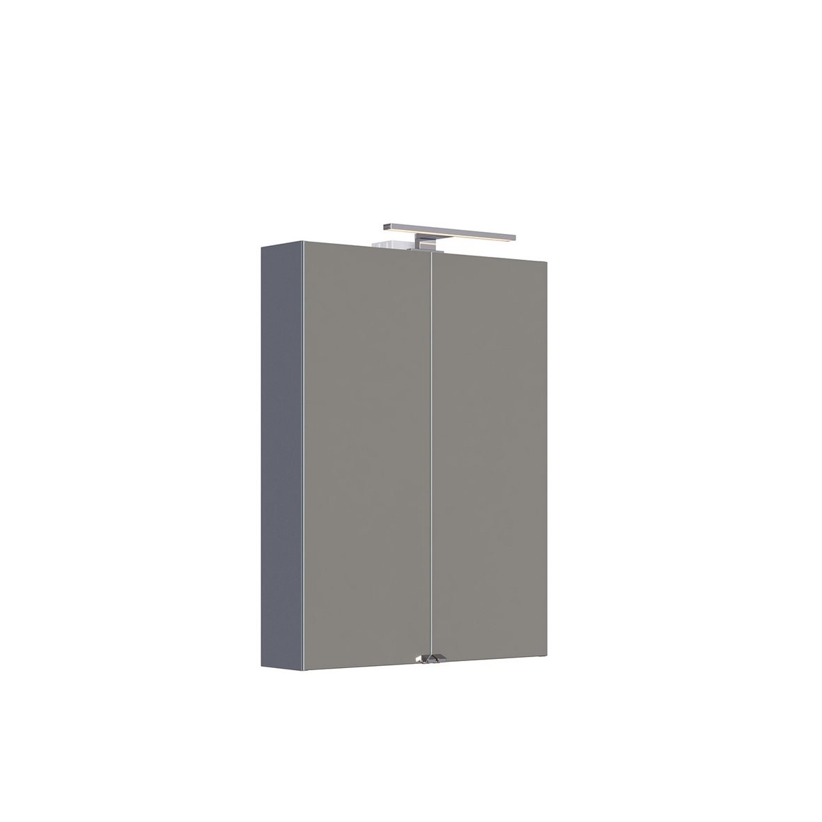 Dansani Veea valaisinpeilikaappi 60x83,5x21,8 cm mattaharmaa 2 ovea päävalaistus pistorasia keskellä kaksoisjohdotus