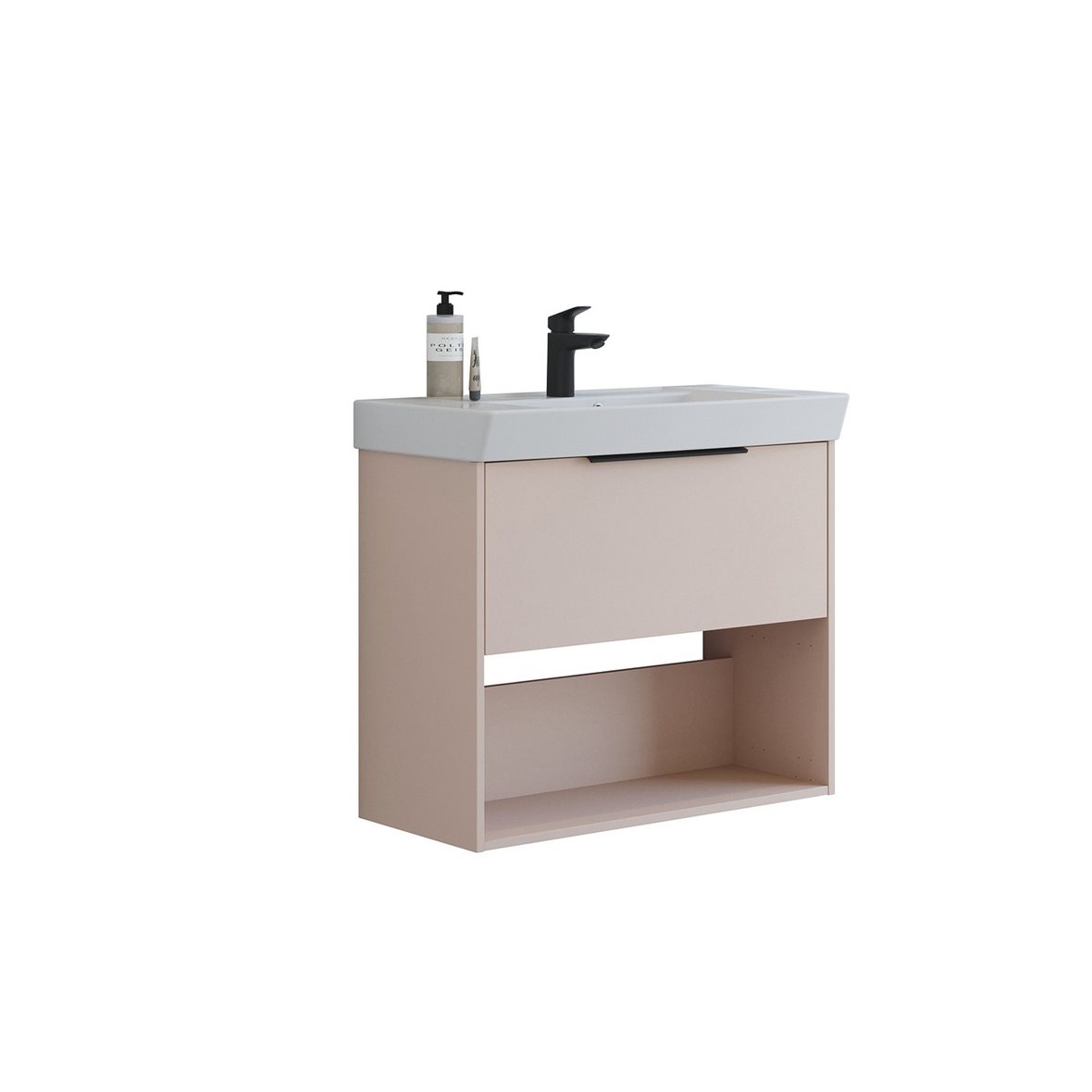 Dansani Mido Classic Pro kalustesetti Cappella 82x72,8x40,5 cm kiiltävä valkoinen+hiekka 1 ltk sisältää vetimet